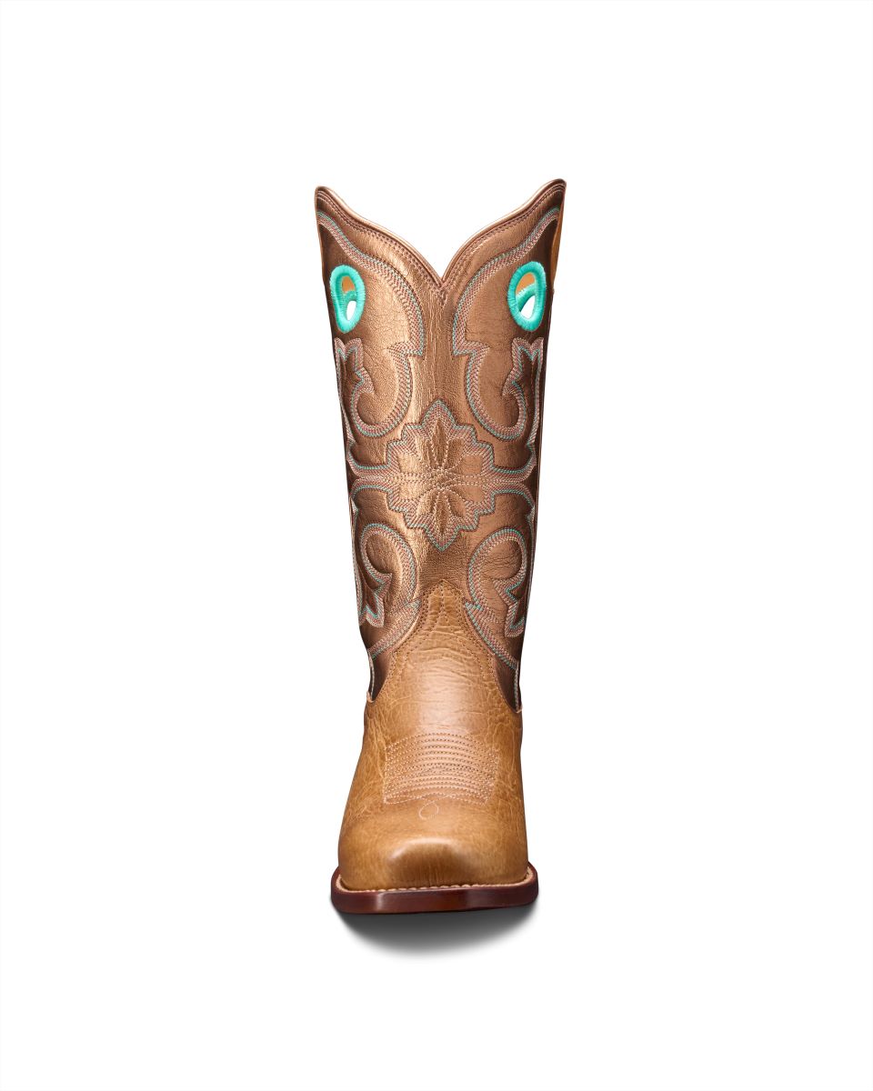 Le Bos Tecovas Tan/Copper The Marion Women's Bison 13 Inch Cutter Toe Horseman Boots MARION-TAN