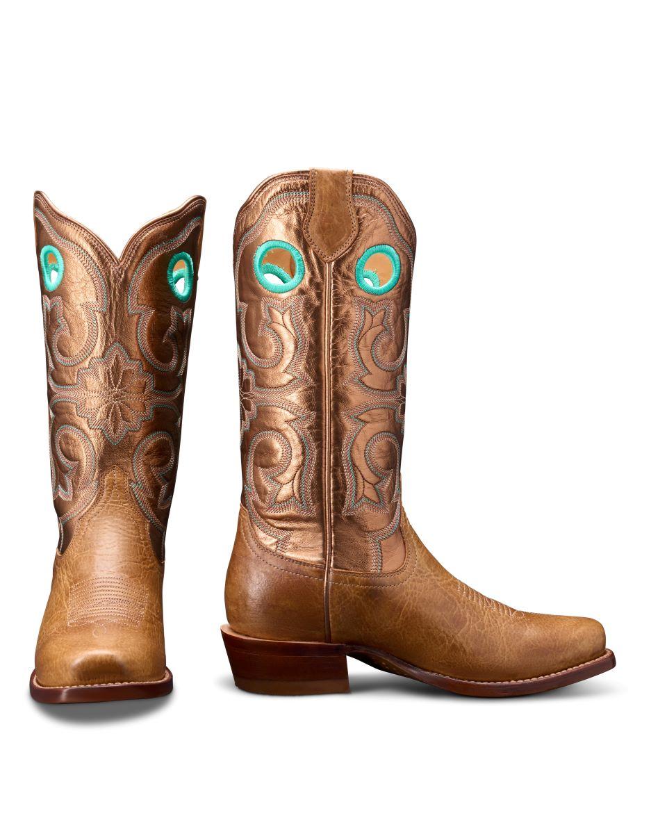 le bos Tecovas Tan/Copper The Marion Women's Bison 13 inch Cutter Toe Horseman Boots MARION-TAN