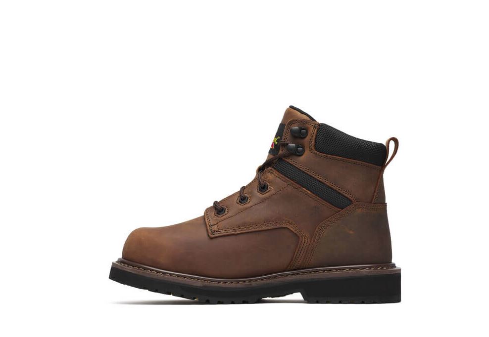 Le Bos Thorogood Brown 6 Inch Crazy Horse Waterproof Composite Safety Toe Men's Work Boots 804-4143