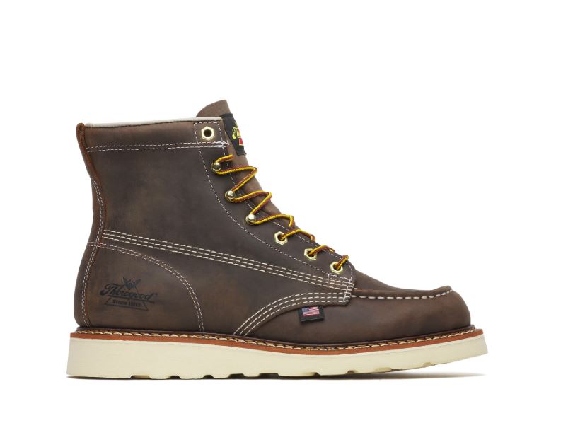 Le Bos Thorogood Crazy Horse American Heritage 6 Inch Moc Toe Maxwear Wedge Men's Work Boots 814-4203