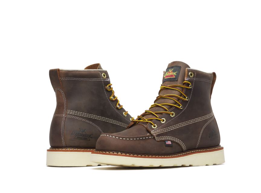 Le Bos Thorogood Crazy Horse American Heritage 6 Inch Moc Toe Maxwear Wedge Men's Work Boots 814-4203