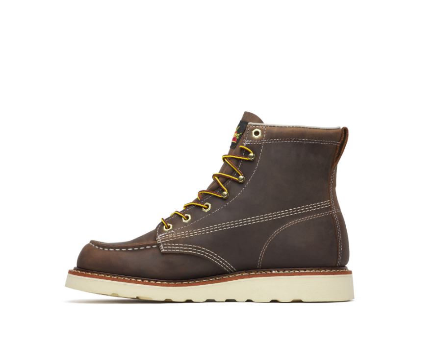 Le Bos Thorogood Crazy Horse American Heritage 6 Inch Moc Toe Maxwear Wedge Men's Work Boots 814-4203