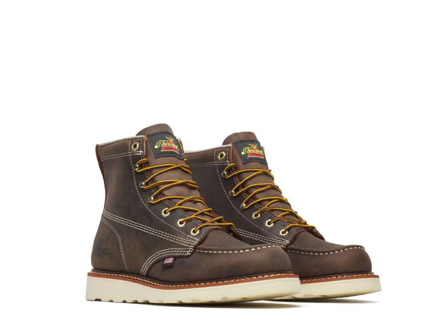 le bos Thorogood Crazy Horse American Heritage 6 inch Moc Toe Maxwear Wedge Men's Work Boots 814-4203