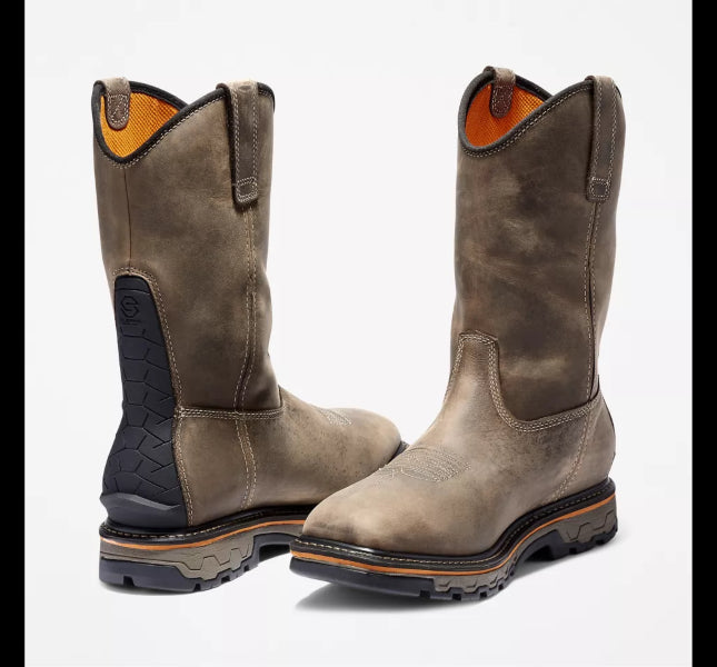 Le Bos Timberland Brown Full Grain Leather True Grit Mens Soft Toe Pull On Waterproof Work Boots A24AJ