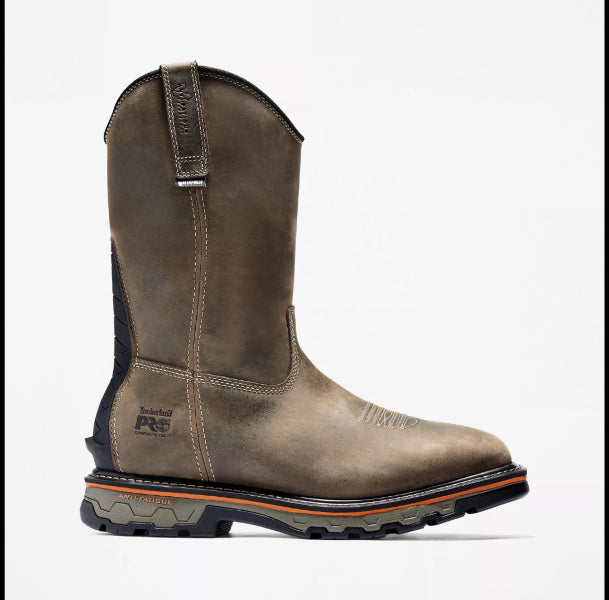 le bos Timberland Brown Full Grain Leather True Grit Mens Soft Toe Pull On Waterproof Work Boots A24AJ