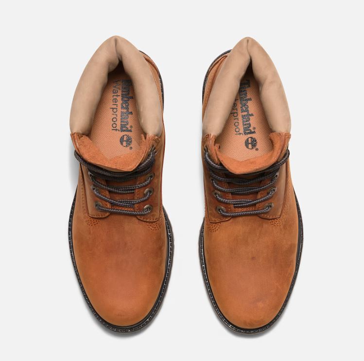 Le Bos Timberland Medium Orange Full Grain Premium 6 Inch Men's Lace Up WP Boots TB0A2P6WEJD