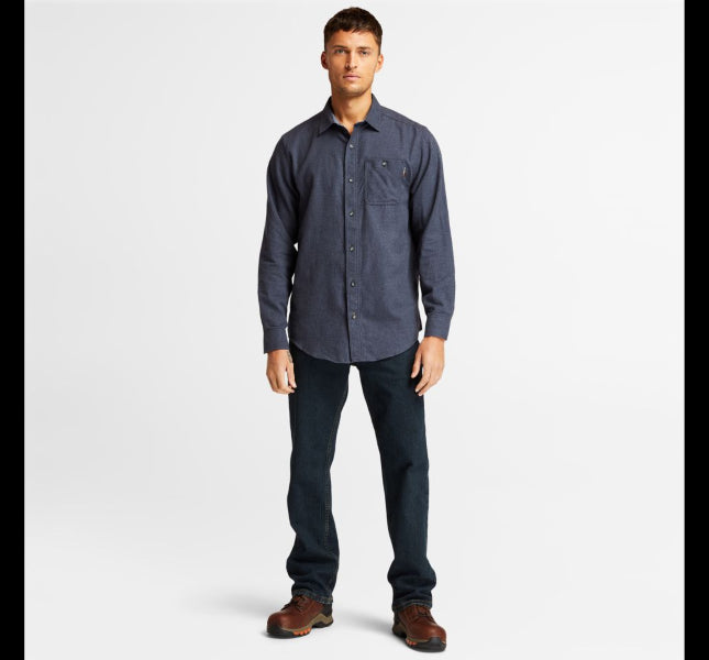 Le Bos Timberland Navy Heather Timberland Pro Woodfort Midwight Flannel Work Shirt TB0A1V49440