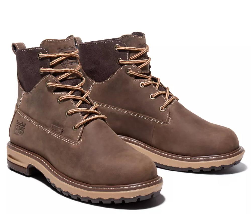 Le Bos Timberland Pro Brown Full-Grain Hightower 6 Inch Alloy Toe Womens Work Boots A1KIT