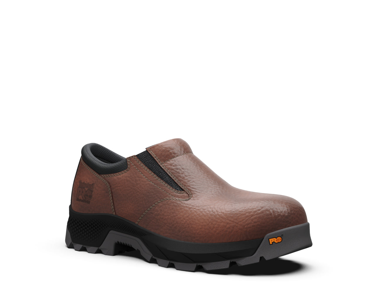 le bos Timberland PRO Brown Titan EV Slip On CT Composite Safety Toe Men's Work Shoes A5YC3