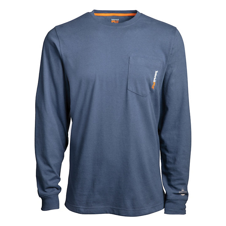 le bos Timberland Pro Vintage Indigo Long Sleeve Mens Base Plate Wicking T-Shirt TB0A1HVN432