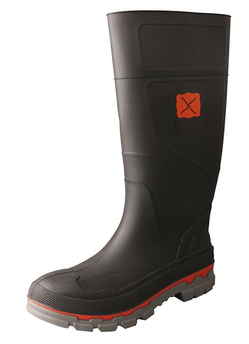 le bos Twisted X Black Steel Toe Mens Waterproof Mud Boots MWBS002