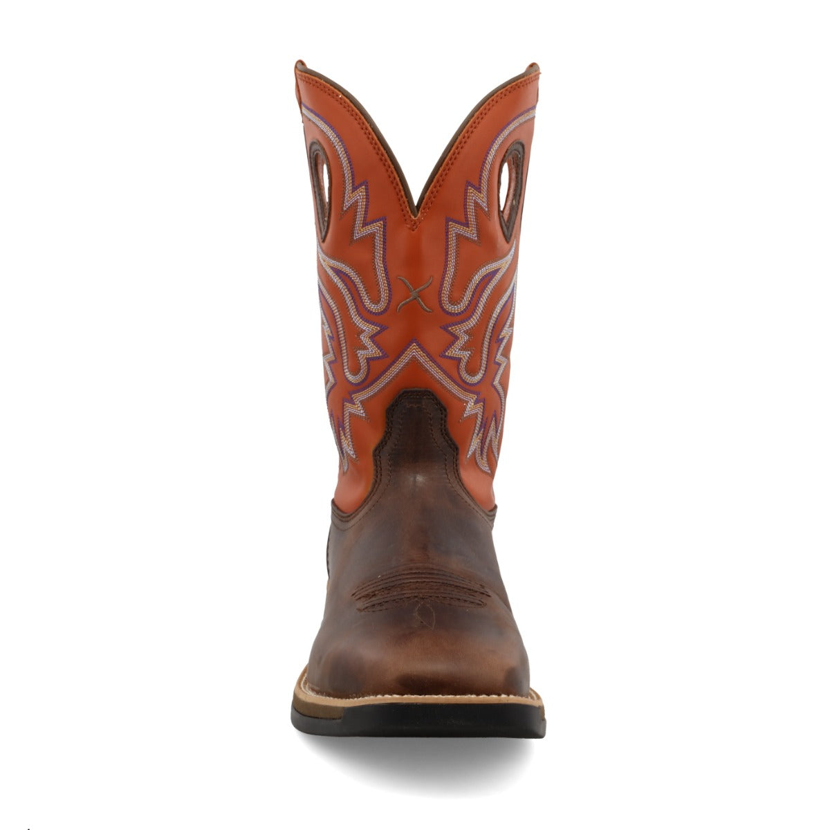 Le Bos Twisted X Brown/Orange Tech X 12 Inch Wide Square Toe Men's Western Boots MXW0006