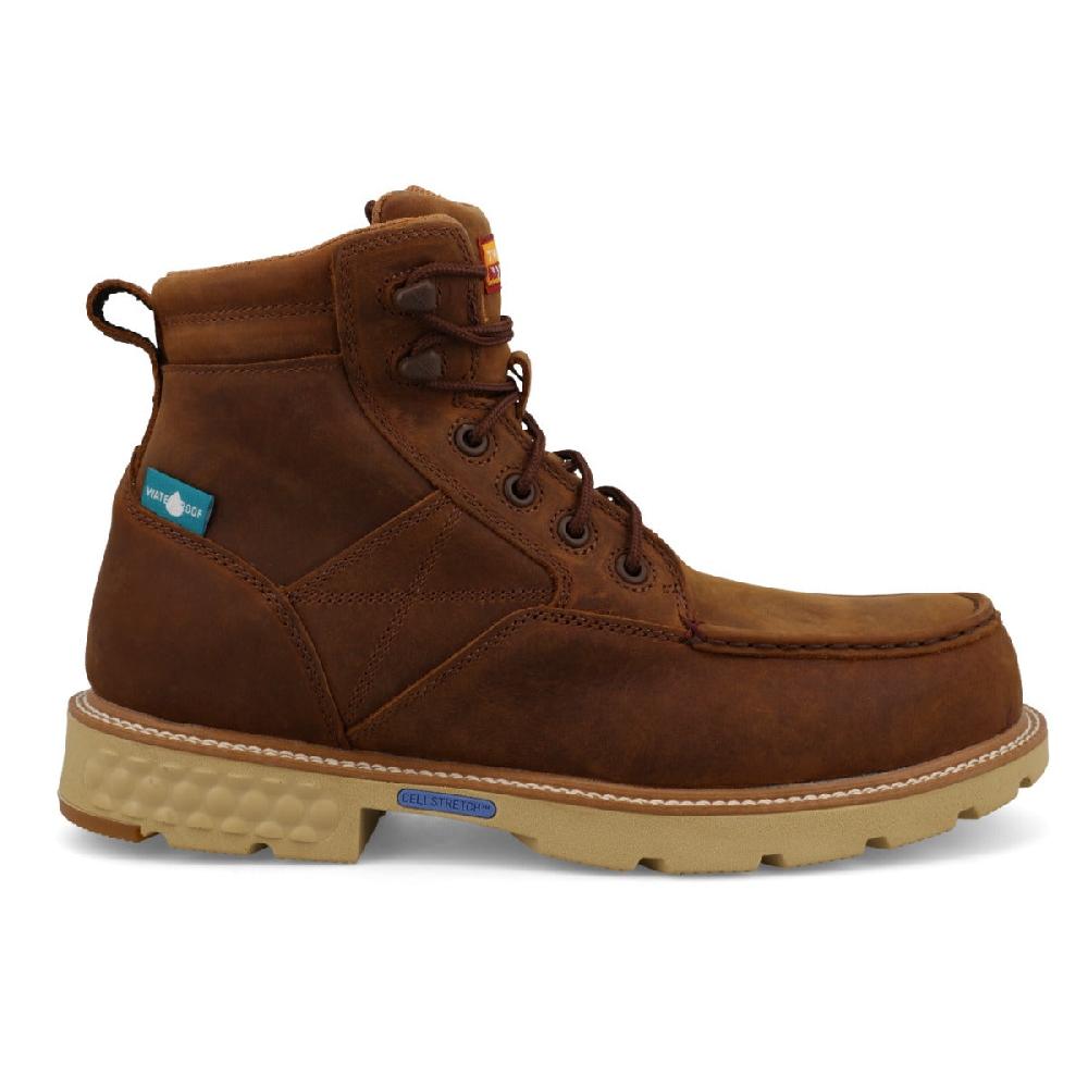 Le Bos Twisted X Brown Waterproof Nano Composite Safety Toe CellStrech Men's 6 Inch Workboots MXCNW04