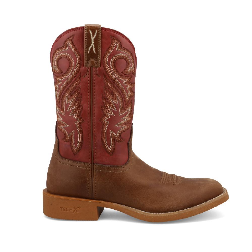 Le Bos Twisted X Brown With Red Top Tech X 11 Inch Men's Western Boots MXTR010
