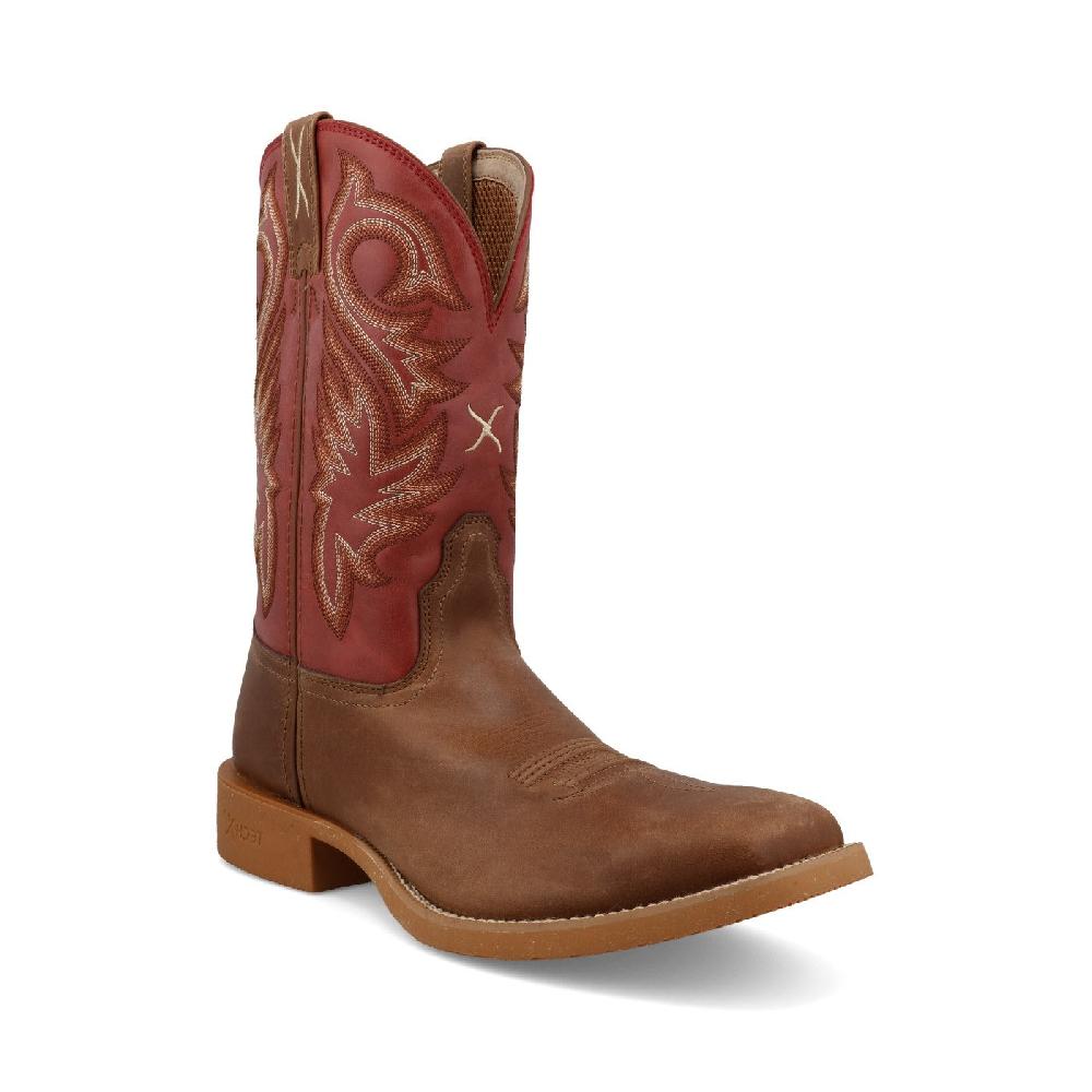le bos Twisted X Brown with Red Top Tech X 11 Inch Men's Western Boots MXTR010