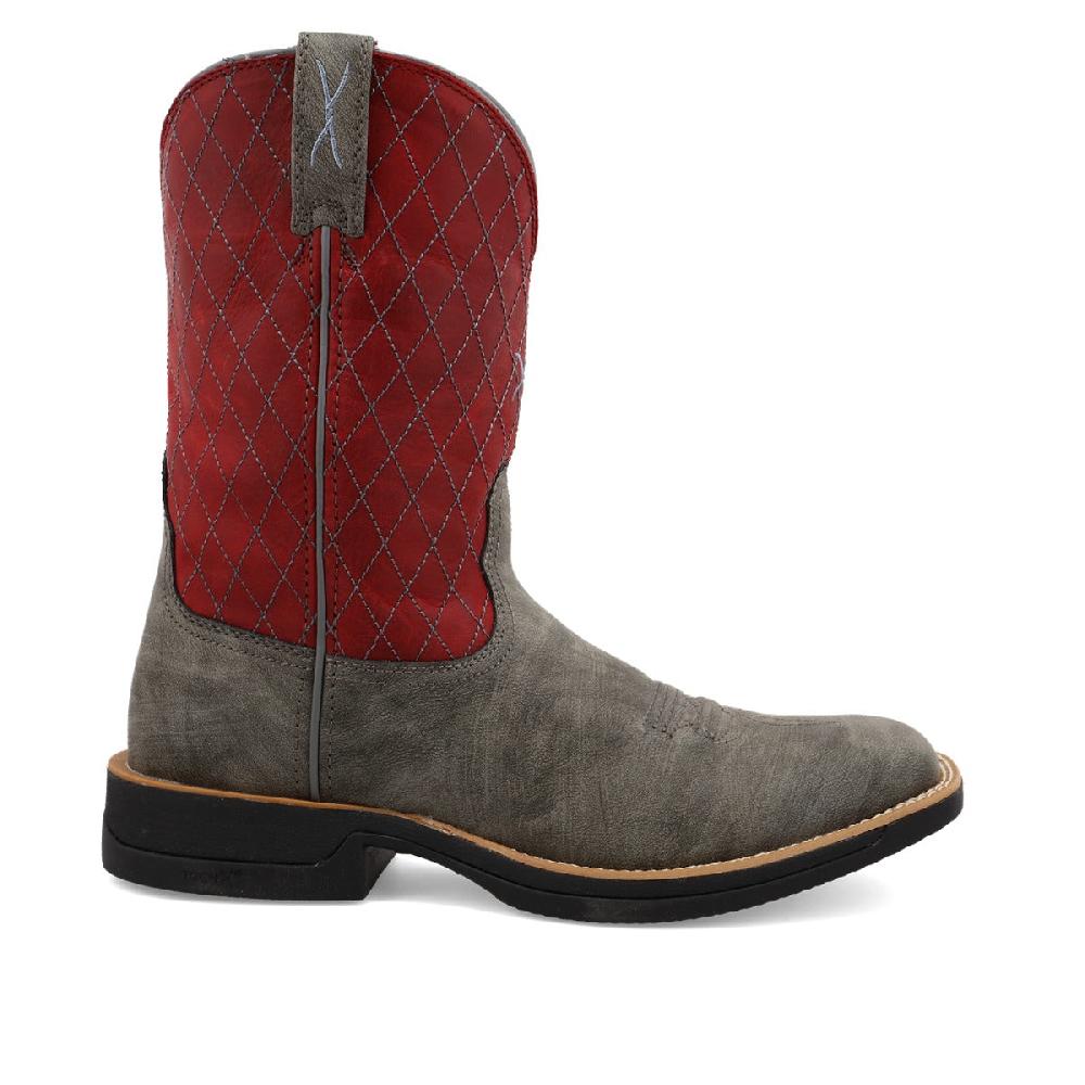 Le Bos Twisted X Grey/Red Tech X 11 Inch Wide Square Toe Men's Western Boots MXW0005