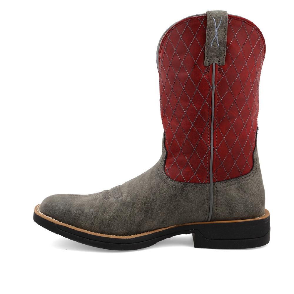 Le Bos Twisted X Grey/Red Tech X 11 Inch Wide Square Toe Men's Western Boots MXW0005
