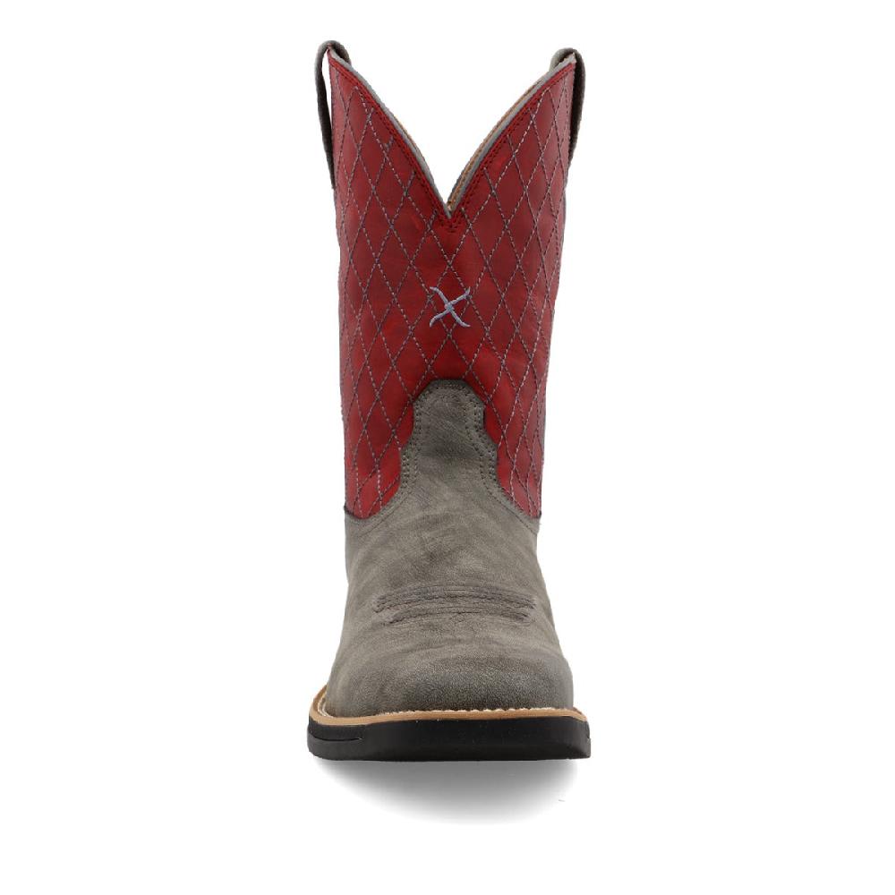 Le Bos Twisted X Grey/Red Tech X 11 Inch Wide Square Toe Men's Western Boots MXW0005