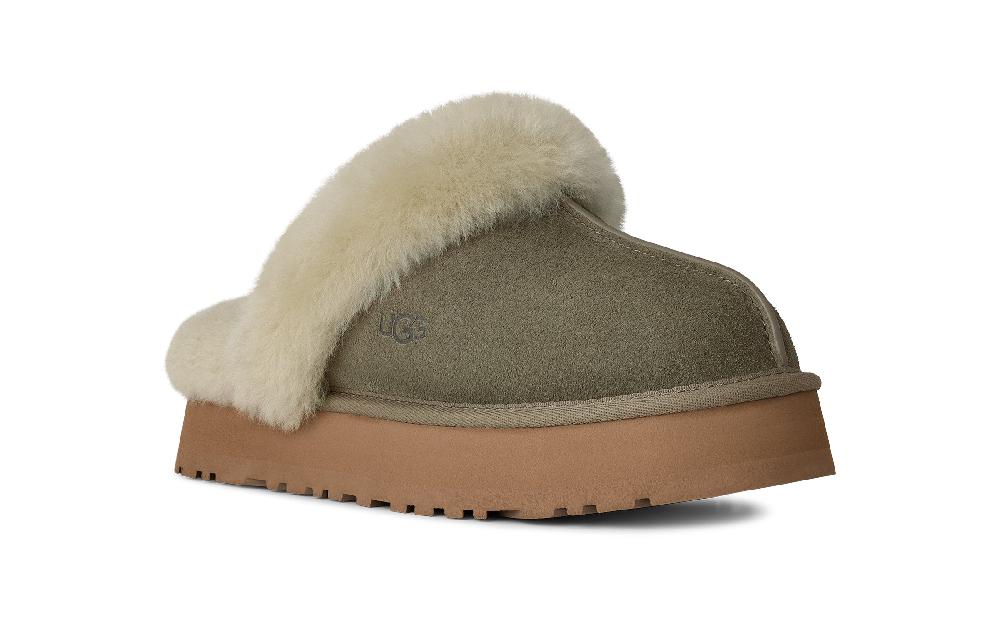 Le Bos Ugg Moss Green/Muted Brass Disquette Women's Slippers 1122550-MRNM