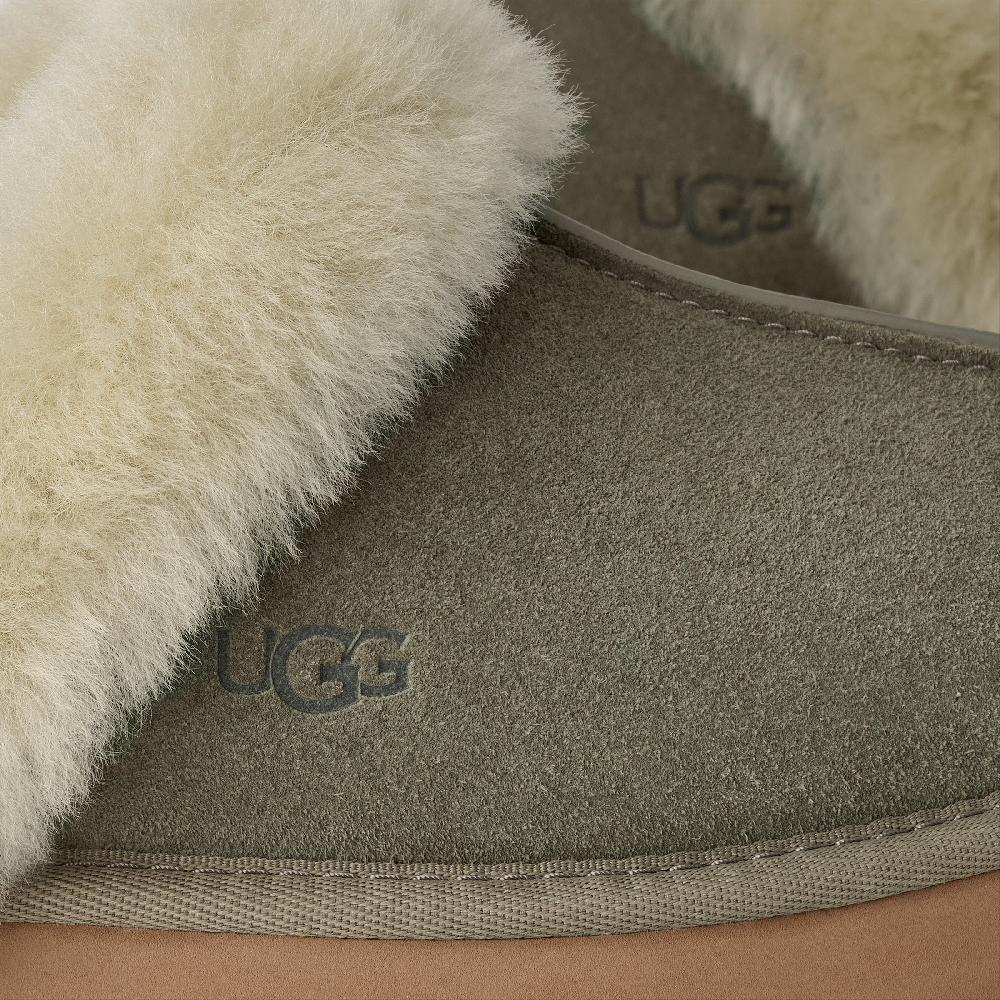 Le Bos Ugg Moss Green/Muted Brass Disquette Women's Slippers 1122550-MRNM