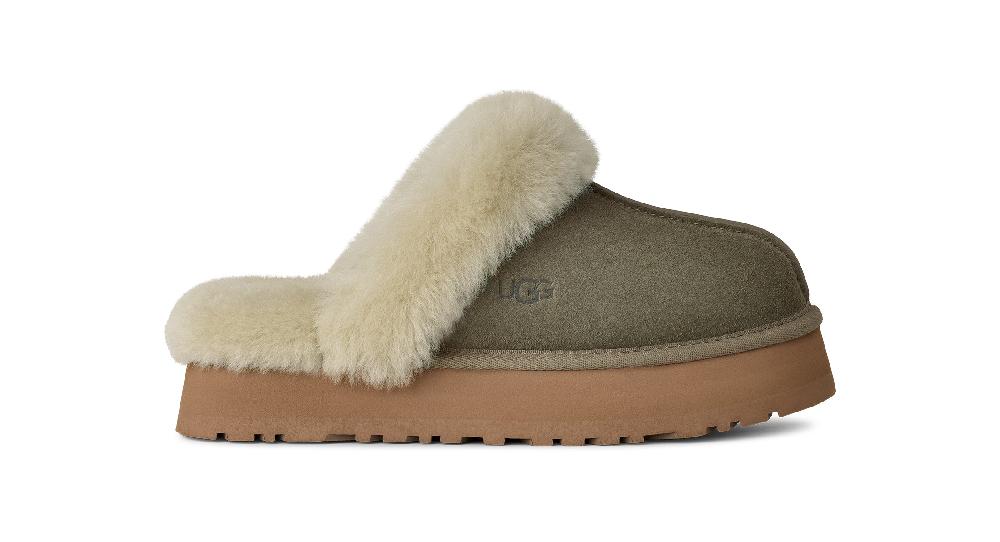 le bos Ugg Moss Green/Muted Brass Disquette Women's Slippers 1122550-MRNM