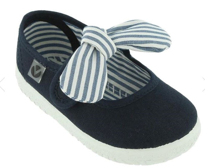 le bos Victoria Ojala Marino Navy Strip Ribbon Mary Jane Kids Shoes 105110
