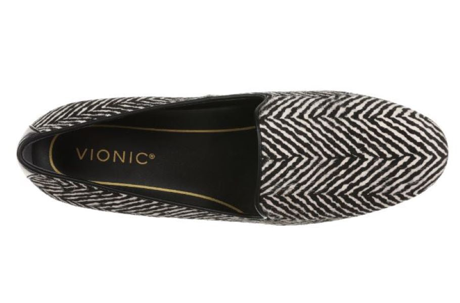 Le Bos Vionic Black And White Willa Slip On Womens Flat Shoes H7711L4-001