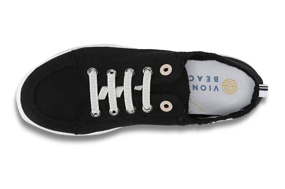 Le Bos Vionic Black Beach Pismo Women's Casual Canvas Sneakers 10011625001