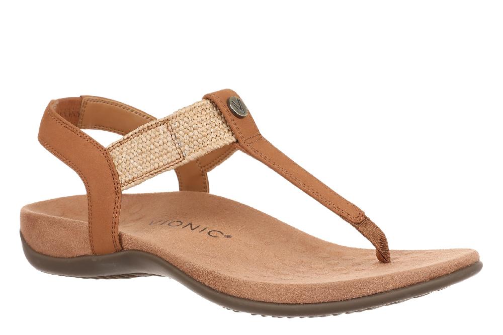le bos Vionic Camel Brea Women's Toe Post Slingback Sandals BREA-200