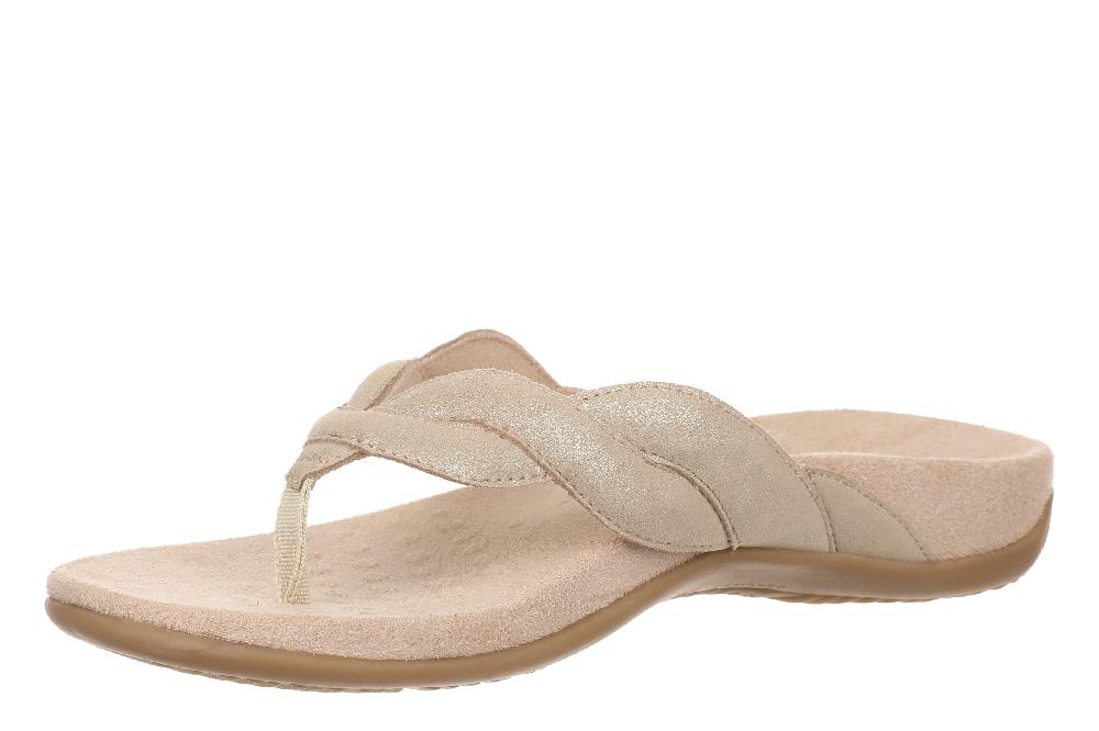 Le Bos Vionic Gold Shimmer Leather Bella Braid Women's Toe Post Sandals J4526L3700