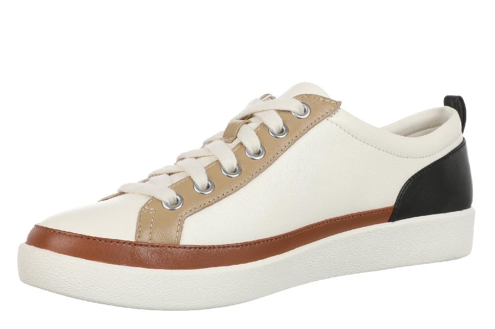 Le Bos Vionic Ivory/ Black Leather Winny Women's Sneakers H7773LH104
