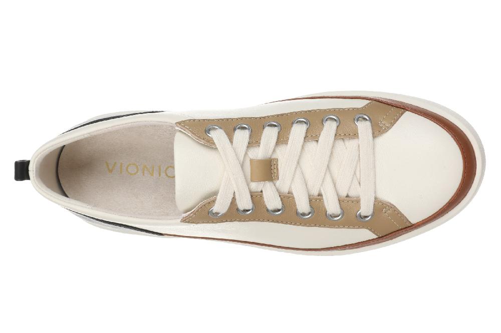 Le Bos Vionic Ivory/ Black Leather Winny Women's Sneakers H7773LH104