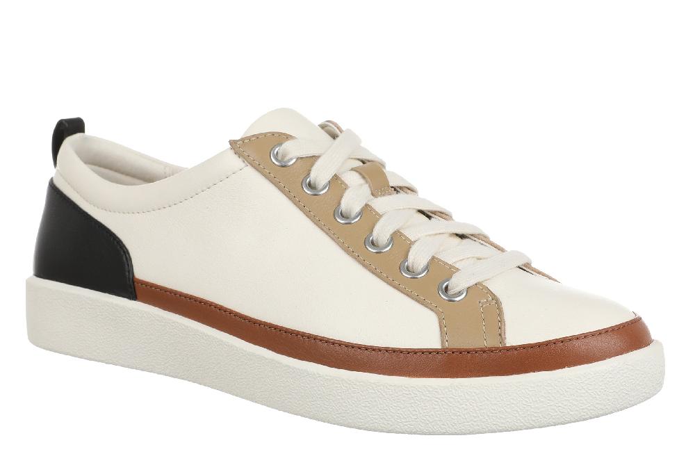 le bos Vionic Ivory/ Black Leather Winny Women's Sneakers H7773LH104