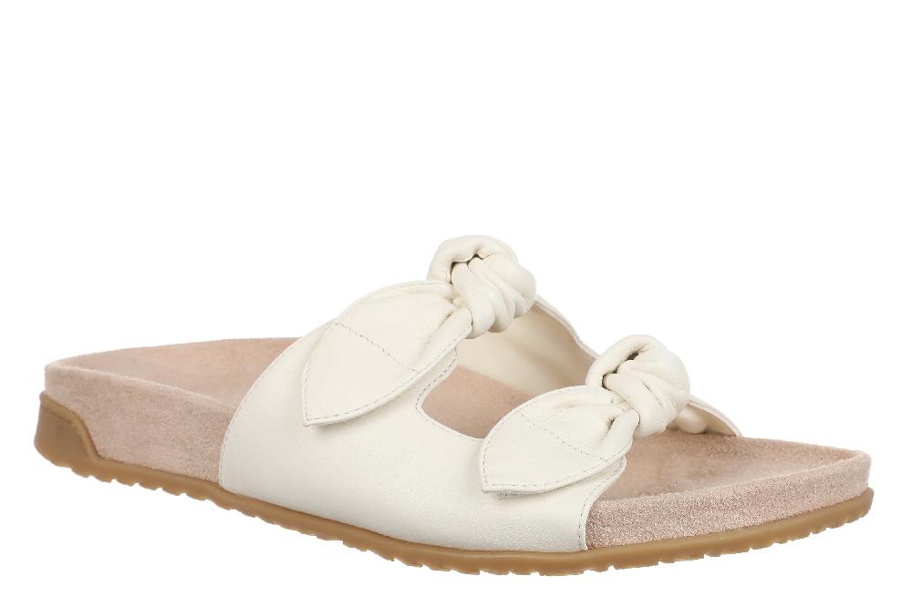 le bos Vionic Ivory Leather Elara Women's Slide Sandals ELARA-100