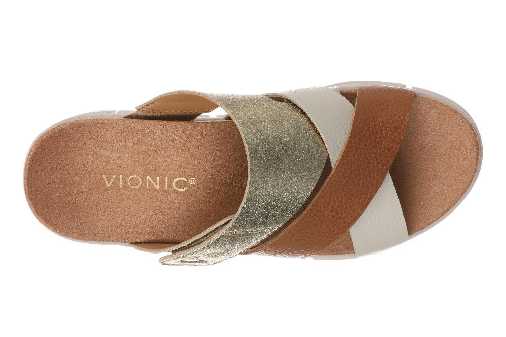 Le Bos Vionic Tan/Gold Uptown Sunset Women's Wedge Sandals J31967202