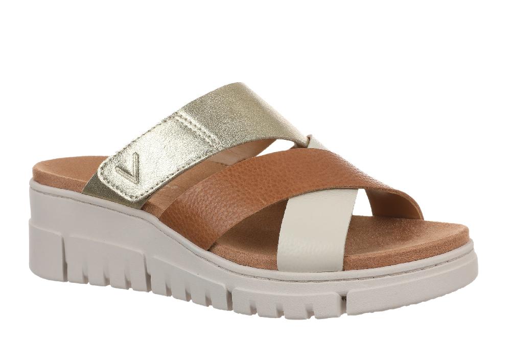 le bos Vionic Tan/Gold Uptown Sunset Women's Wedge Sandals J31967202