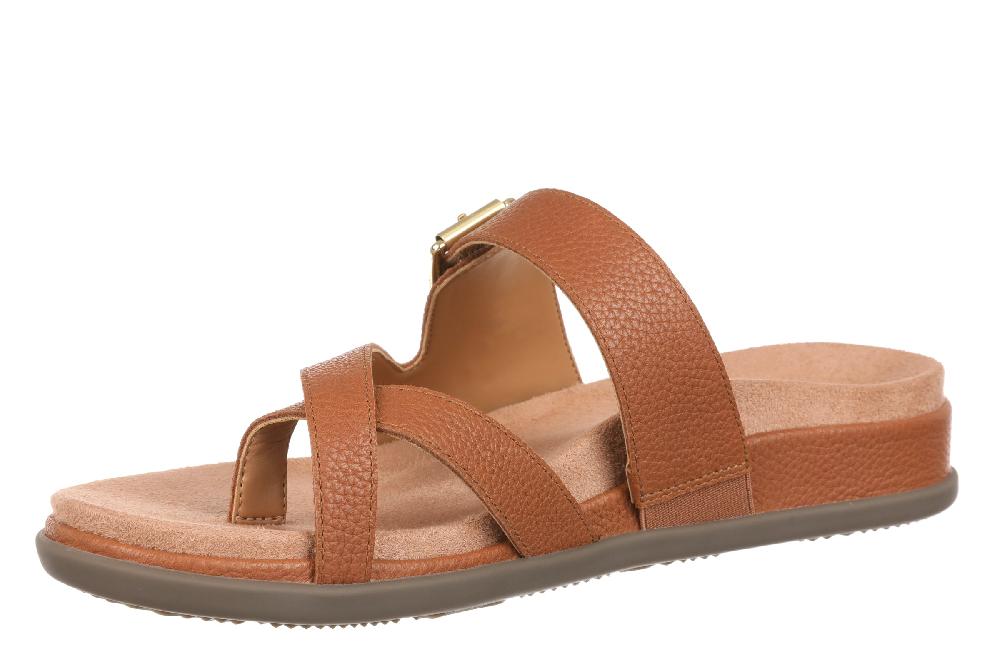 Le Bos Vionic Tan Leather Carmela Women's Strappy Toe Loop Sandals CARMELA-200
