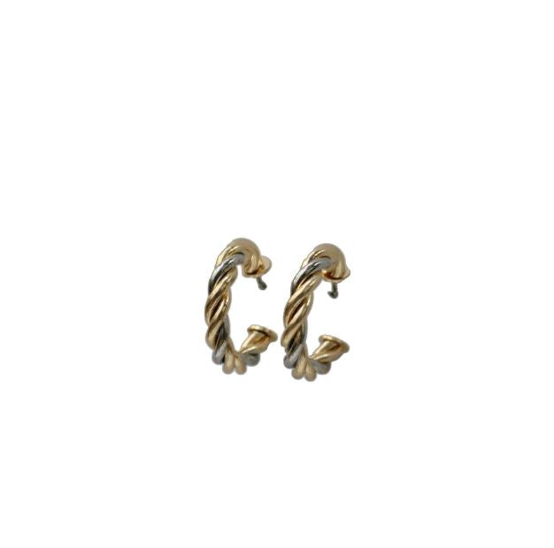 le bos West and Co. Two Tone Twisted Hoop Women's Earrings E971T
