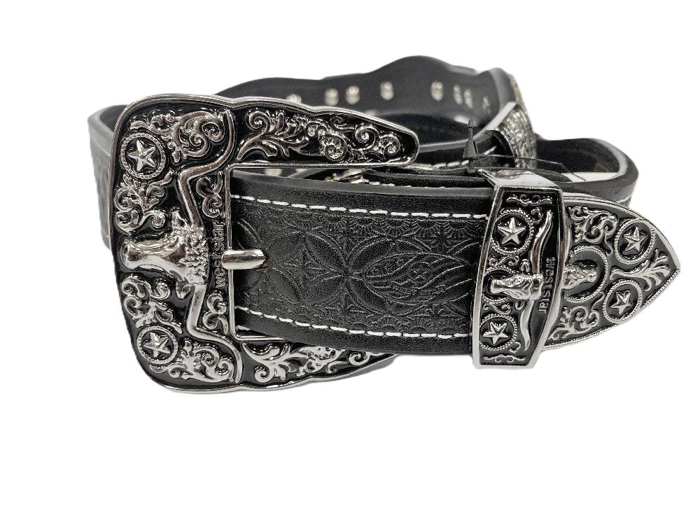le bos West Star Black Rooster Concho Belt ROOSTER BK