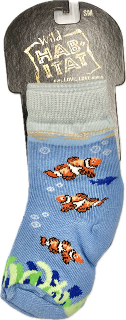 le bos Wild Habitat Blue Clown Fish Children's Socks HA055026