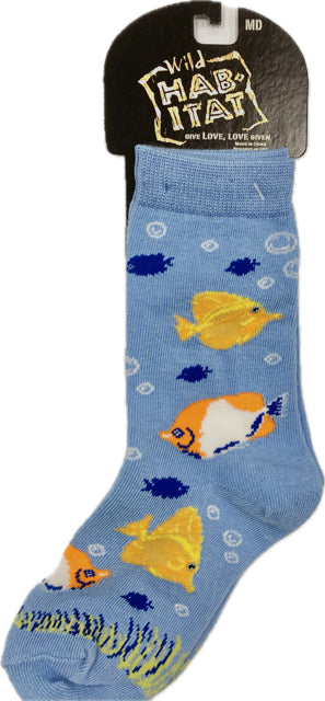 le bos Wild Habitat Blue Fish with Bubbles Socks HA05S014