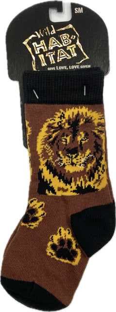 le bos Wild Habitat Brown Lion Children's Socks HA09X004