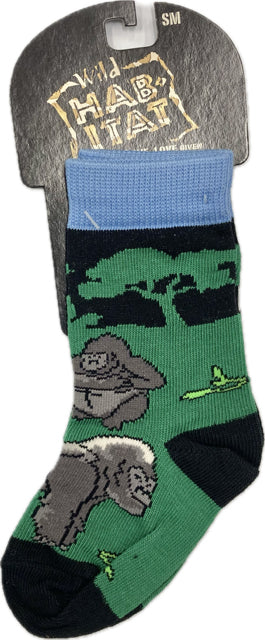 le bos Wild Habitat Green Gorrilla Children's Socks HA99A210