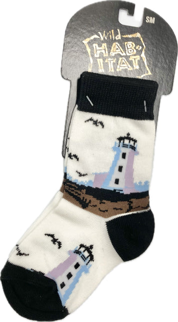 le bos Wild Habitat White Lighthouse Children's Socks HA05S023