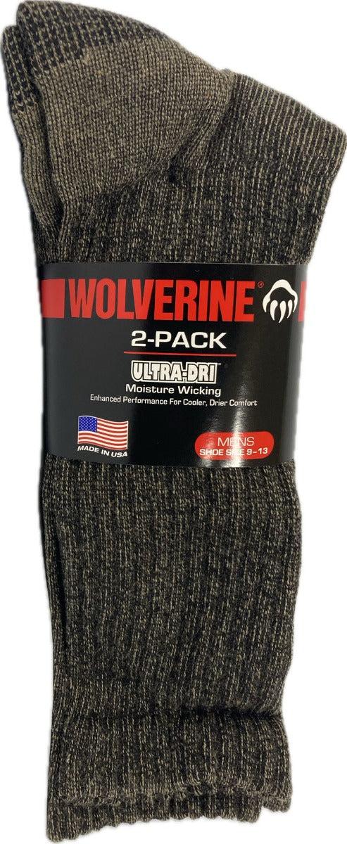 le bos Wolverine Black Ultra-Dri 2 pack Men's Work/Boot Socks 72909-BLACK