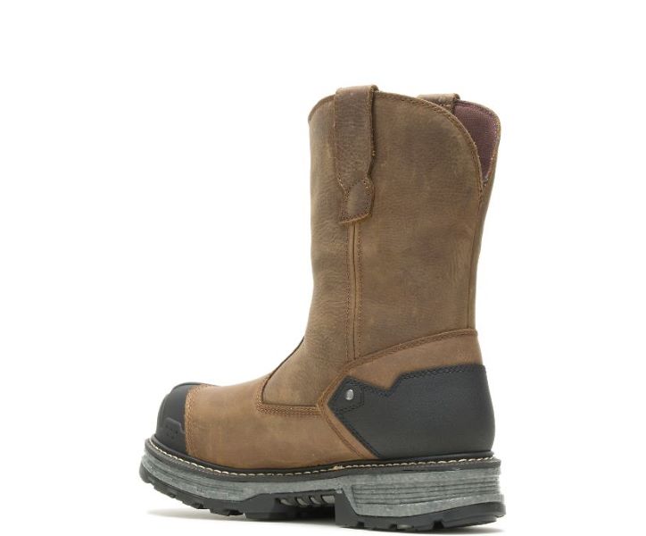 Le Bos Wolverine Brown 11 Inch Pull-on Hellcat Ultraspring Waterproof Carbonmax Carbon Toe Mens Work Boots W211141