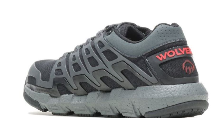 Le Bos Wolverine Charcoal Rev Durashocks Lo Safety Toe Mens Athletic Shoes W211016