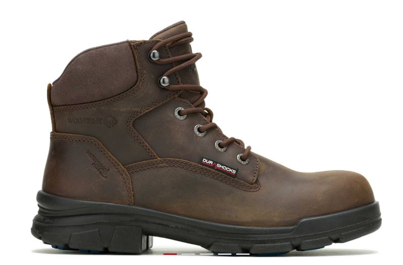 Le Bos Wolverine Dark Brown Men's Durashocks SR Icon 6 Inch Work Boots W240023