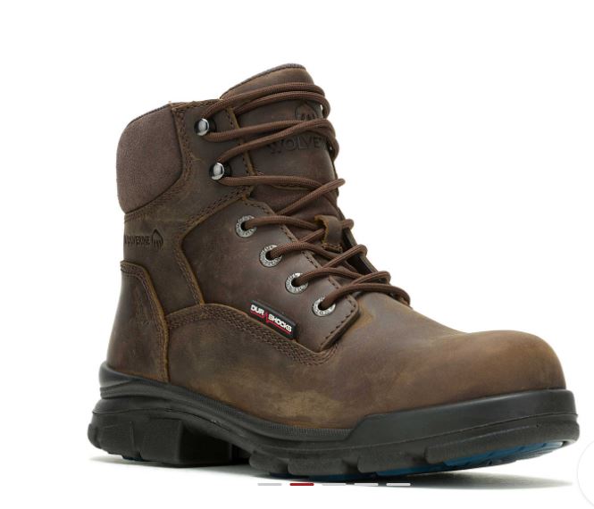 le bos Wolverine Dark Brown Men's Durashocks SR Icon 6 inch Work Boots W240023