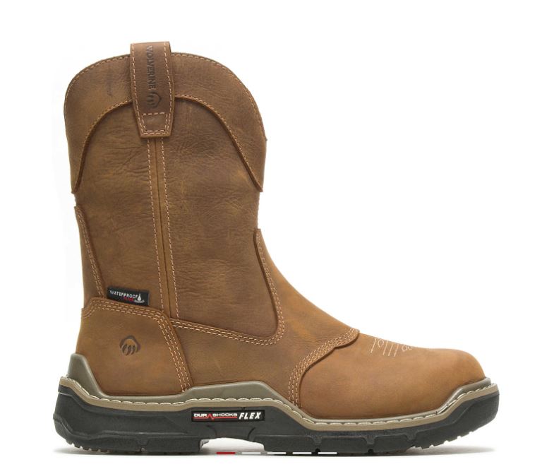 Le Bos Wolverine Real Brown Men's Raider Durashocks Western Carbonmax Work Wellington Boots W221045